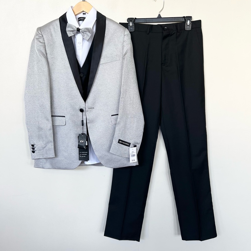 Kids Formal Gray and Black Suit Set